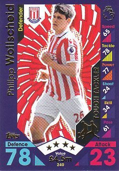 Philipp Wollscheid Stoke City 2016/17 Topps Match Attax Tough Tackler #240